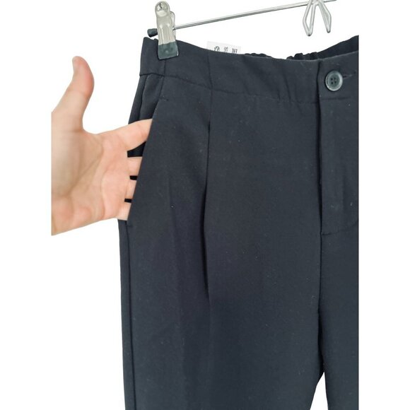 BENETTON Size 6 Black Pants High Rise Adjustable Waist 4 Pockets - Picture 3 of 10